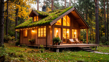 Cozy Cabin Retreat in Autumn Forest