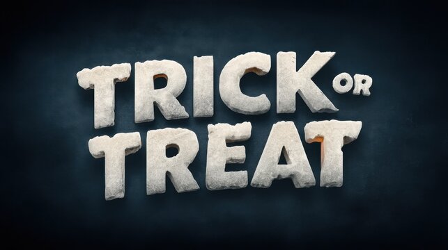 Halloween Themed Decorative Text for Trick or Treat Celebrations in Spooky Colors and Styles - Powered by Adobe