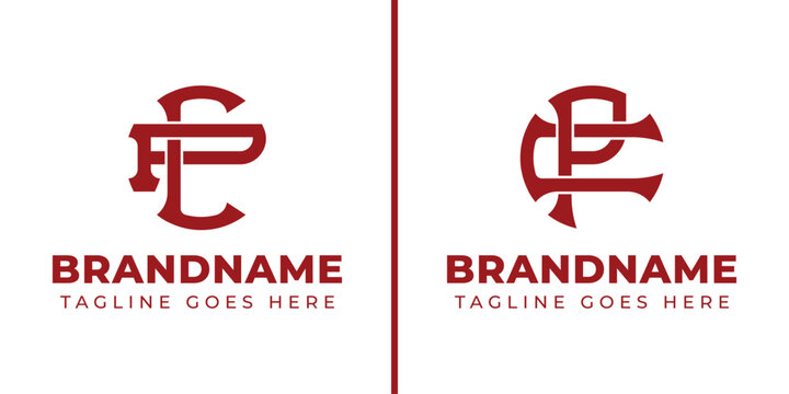 Letters CP and PC Monogram Logo, suitable for business with PC or CP initials