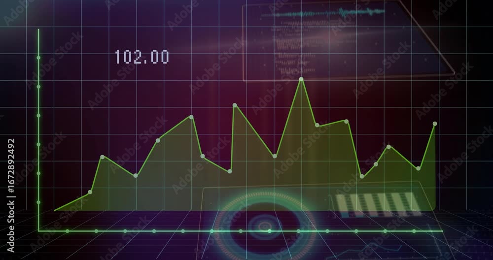 Aufkleber green segment appearing at origin starting 3d neon graph rising floating panels visualizing trends