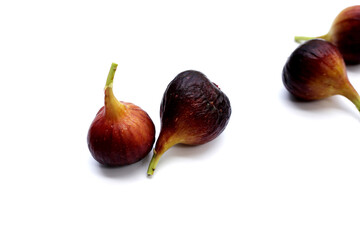 Fresh figs on white background.