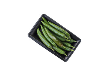 Chili peppers on a white background.