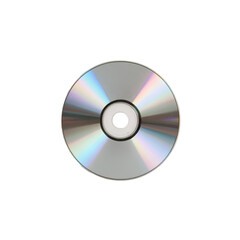 Silver CD with Rainbow Reflections on Black Background