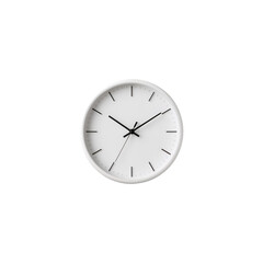 Minimalist White Clock on white Background