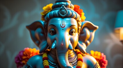 A highly detailed and large Ganesha statue