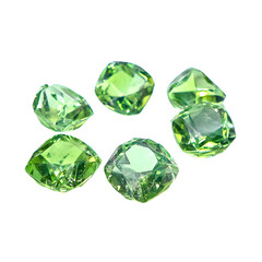 Fototapeta premium Exquisite Green Gemstones: A Captivating Display of Sparkling Beauty on Black Backdrop