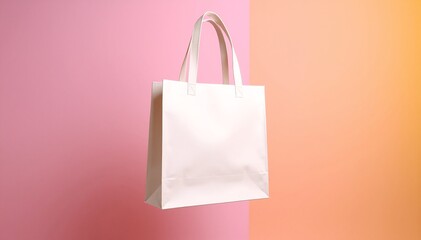 A stylish white bag with a textured surface hangs elegantly on a rustic wooden wall, casting soft shadows that enhance its minimalist charm.