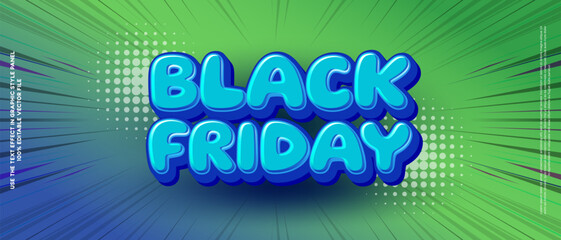 Editable text effect black friday graphics banner design