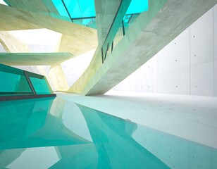 Abstract futuristic interior design