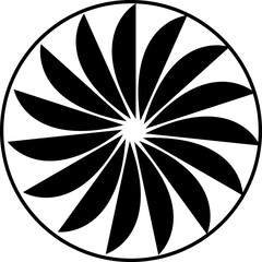 black and white round circle