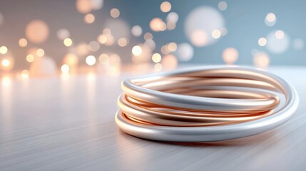 Abstract Intertwined Rings on a Light Surface
