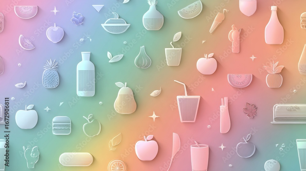 Poster modern calm aesthetic background pattern with soft tones and minimal design, ideal for digital wallp