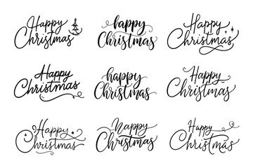 Happy Christmas Text Collection Design for Festive Projects