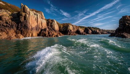 Obraz premium Rocky Coastline View From the Water