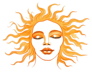 PNG Sun drawing portrait sketch.