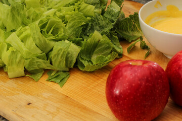 Apples, Lettuce, and Honey Mustard Dressing Salad Ingredients