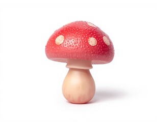 forest mushroom 3d rendering isolated on white background cartoon plastic style icon