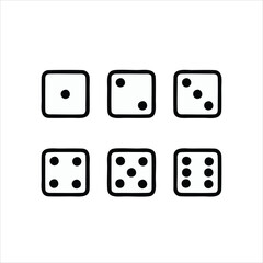Dice icon isolated on white background. Dice icon simple sign. Dice icon trendy and modern symbol for graphic and web design.