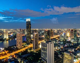 Fototapeta premium Cityscape at twilight