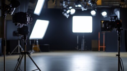 Photography setup preparation studio image capture indoor wide angle behind-the-scenes lighting and equipment showcase