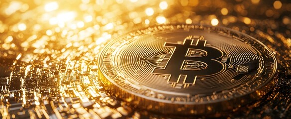 Golden And Black Rounded Cryptocurrency USD Coin USDC On Golden Glow Background 3d Illustration