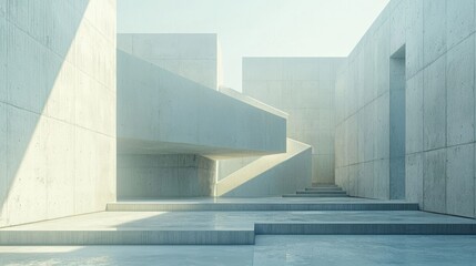 Obraz premium 3d rendering architecture background building geometric shape