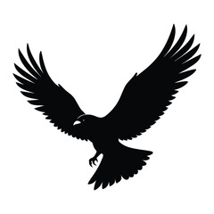 Obraz premium Majestic Bird Silhouette Vector Graphic Free Download on White Background