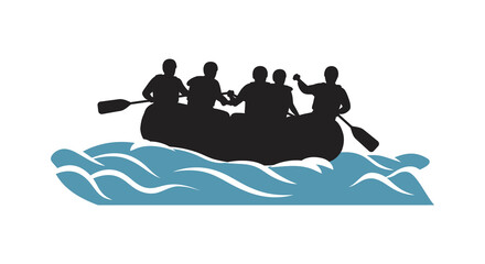 people in a boat on the water with oars