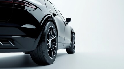 Dynamic black suv showcase studio setting automotive photography minimalist environment low angle view modern design and innovation