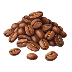 Obraz premium Roasted Coffee Beans Rich Aroma Flavor transparent PNG illustration