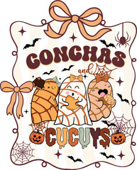 Cute Ghost Holding Sweet Bread with Trick or Treat Design