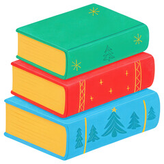 Christmas Clipart For Teachers. Colorful stacked books with festive designs.