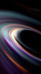 Deep space anomaly swirling colors black hole vortex, cosmic energy, mysterious, abstract