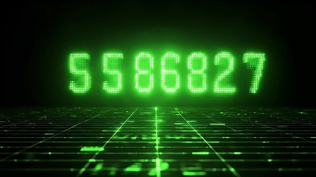 Glowing green numbers graphic design