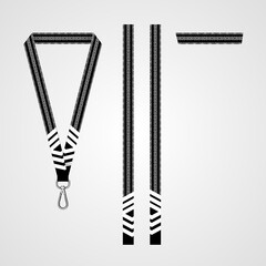 lanyard design with white stripes and ethnic patterns