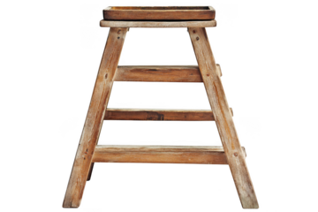 Wooden ladder rustic style, step stool, home decor, furniture, interior design, woodworking, carpentry, diy projects, png image isolated on transparent background