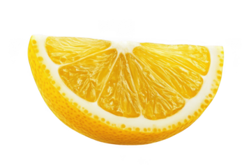 High-resolution slice of lemon fruit, fresh citrus, vibrant yellow color, vitamin c source, healthy food image, detailed texture, juicy fruit, lemon slice isolated on transparent background