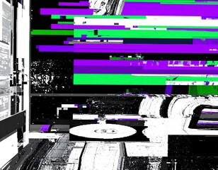 Abstract glitch art, depicting a record player