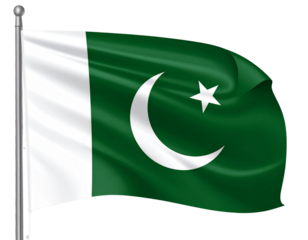Curled Corner Pakistan Flag Vector, Stylized Fold Effect, isolated on transparent background PNG