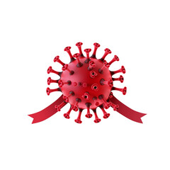 virus,blood cells isolated on white