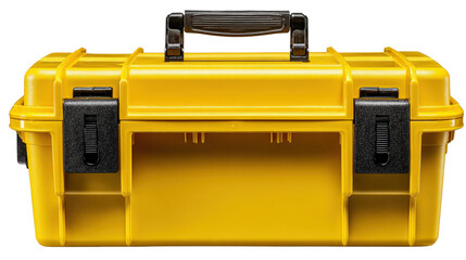 Fototapeta premium Plastic toolbox with handle and latch background isolated on a Transparent background, PNG file.