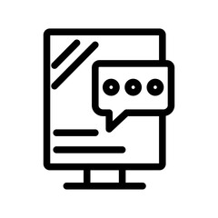 Message Notification Panel Line Icon of Smart Mirror Interfaces Icon Set