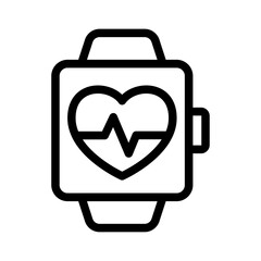 Heart Rate Monitor Line Icon of Wearable Health Trackers Icon Set