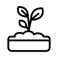 Seedling Growth Line Icon of Urban Gardening & Microgreens Icon Set