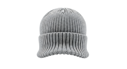 Stylish gray knitted beanie hat for winter wear