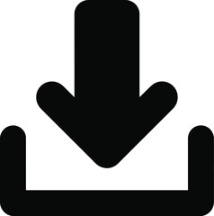 Black download arrow icon symbol graphic