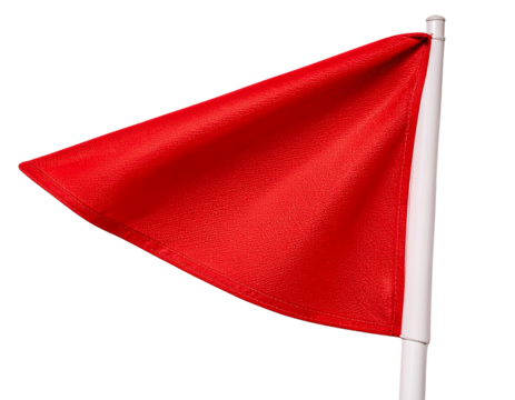 Top to Bottom View of Red Soccer Corner Flag Equipment, isolated on transparent background PNG - Powered by Adobe