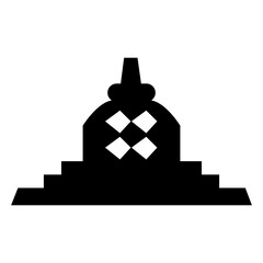 Obraz premium black and white borobudur building vector