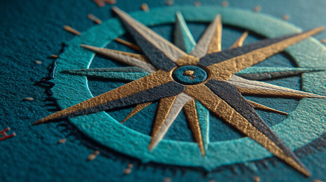Detailed compass rose design symbolizing navigation, exploration, and adventure, celebrating World Tourism Day and inspiring travelers to explore diverse global destinations, cultural experiences