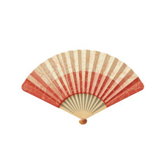 Flat colored traditional fan vector illustration